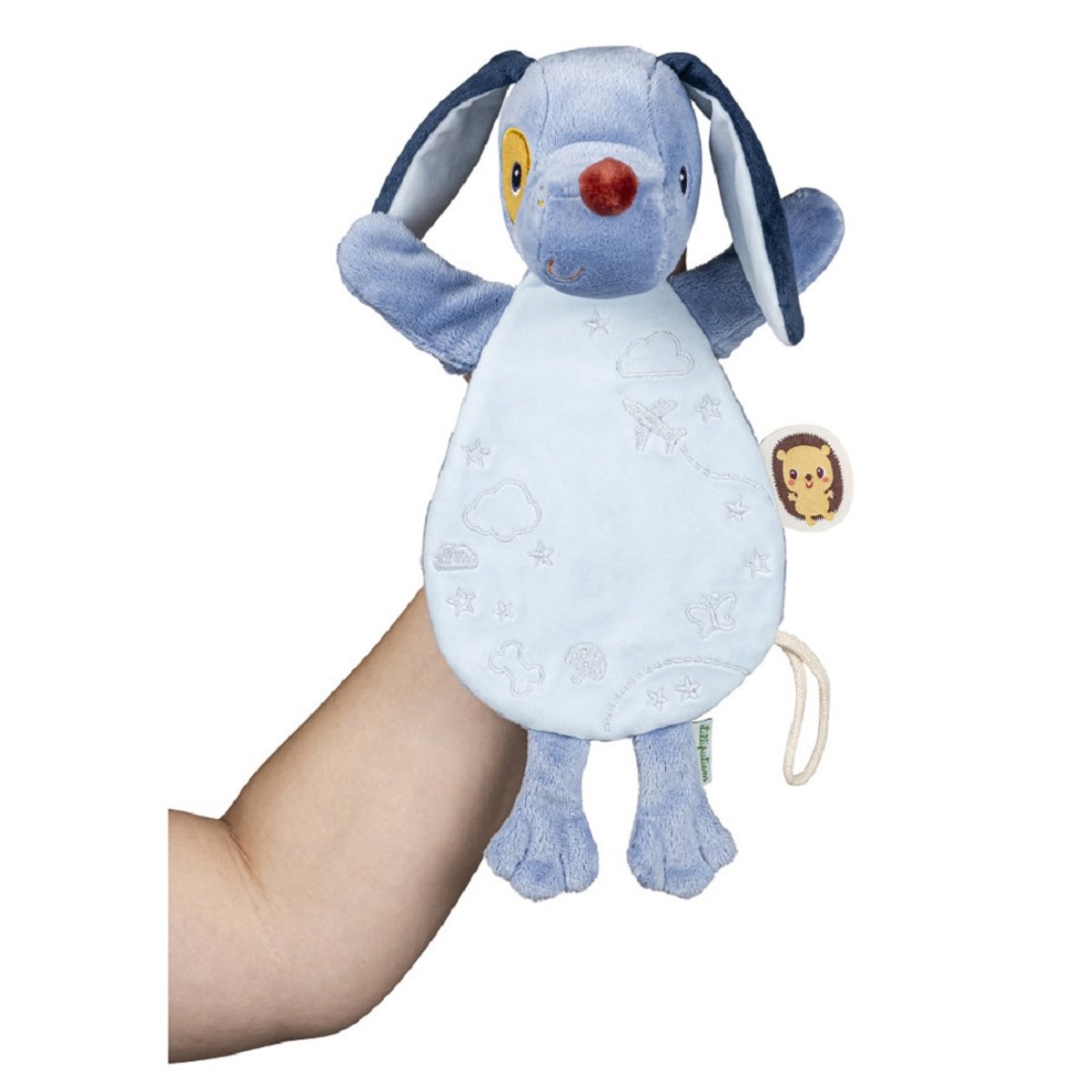 Doudou marionnette phosphorescent bleu, LILLIPUTIENS