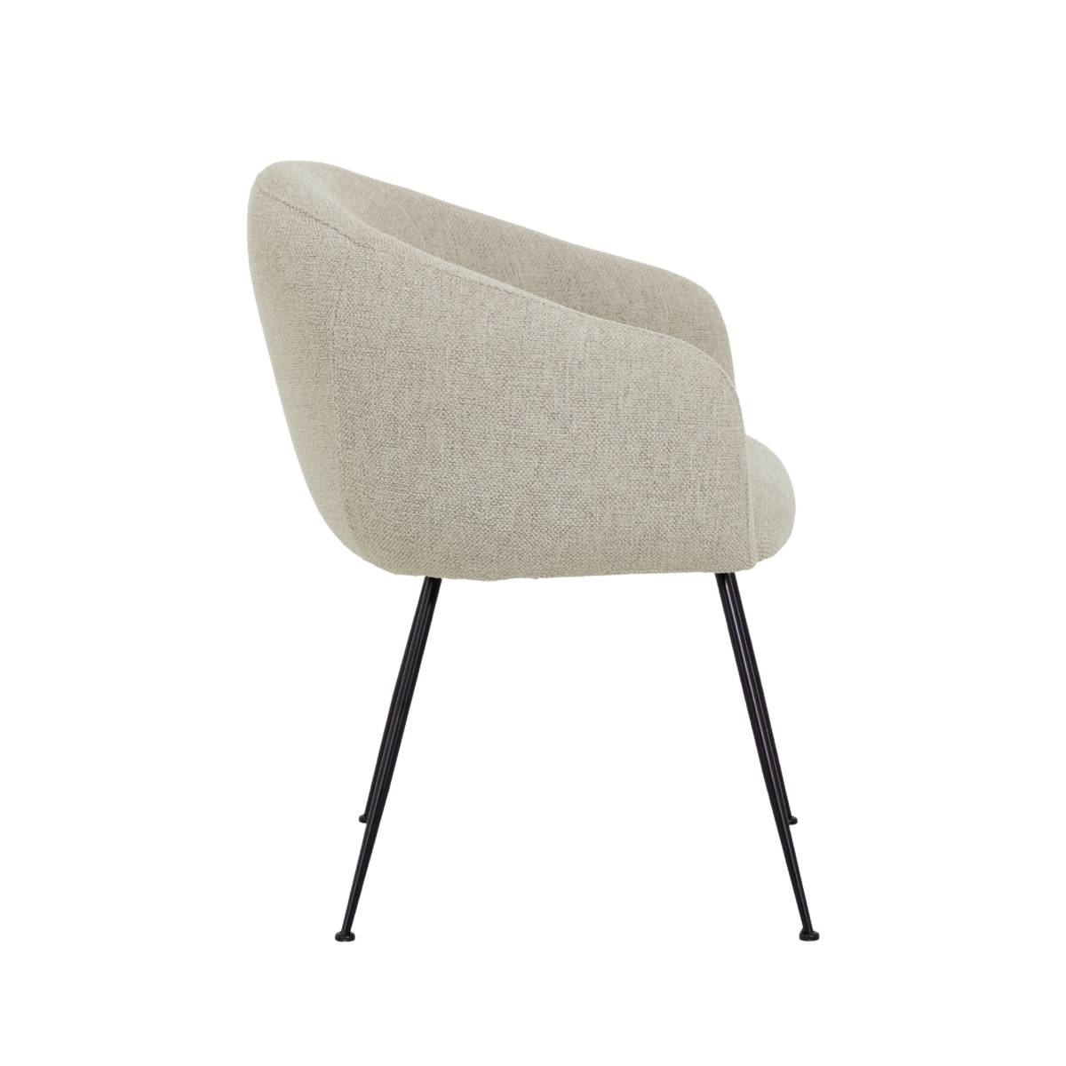 Chaise en tissu et métal SANDY blanc, MADE IN MEUBLES