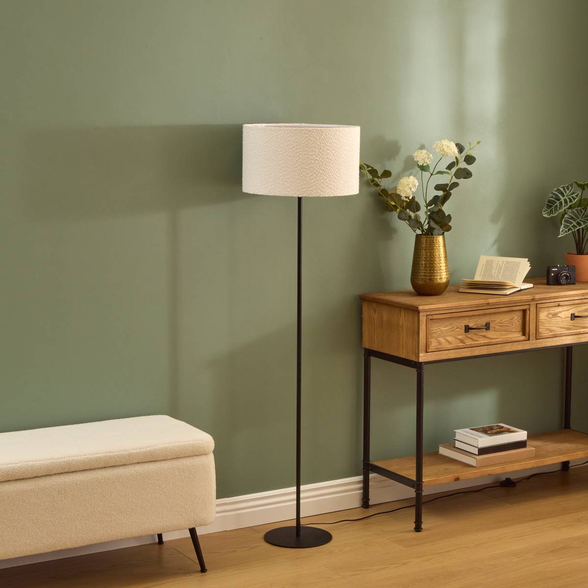 Pied de lampadaire en acier GALIA noir, ATMOSPHERA