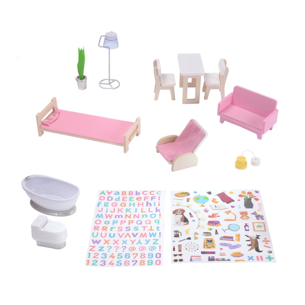 Maison Poupée Bois Enfant Farmhouse DREAMLAND blanche, TEAMSON KIDS