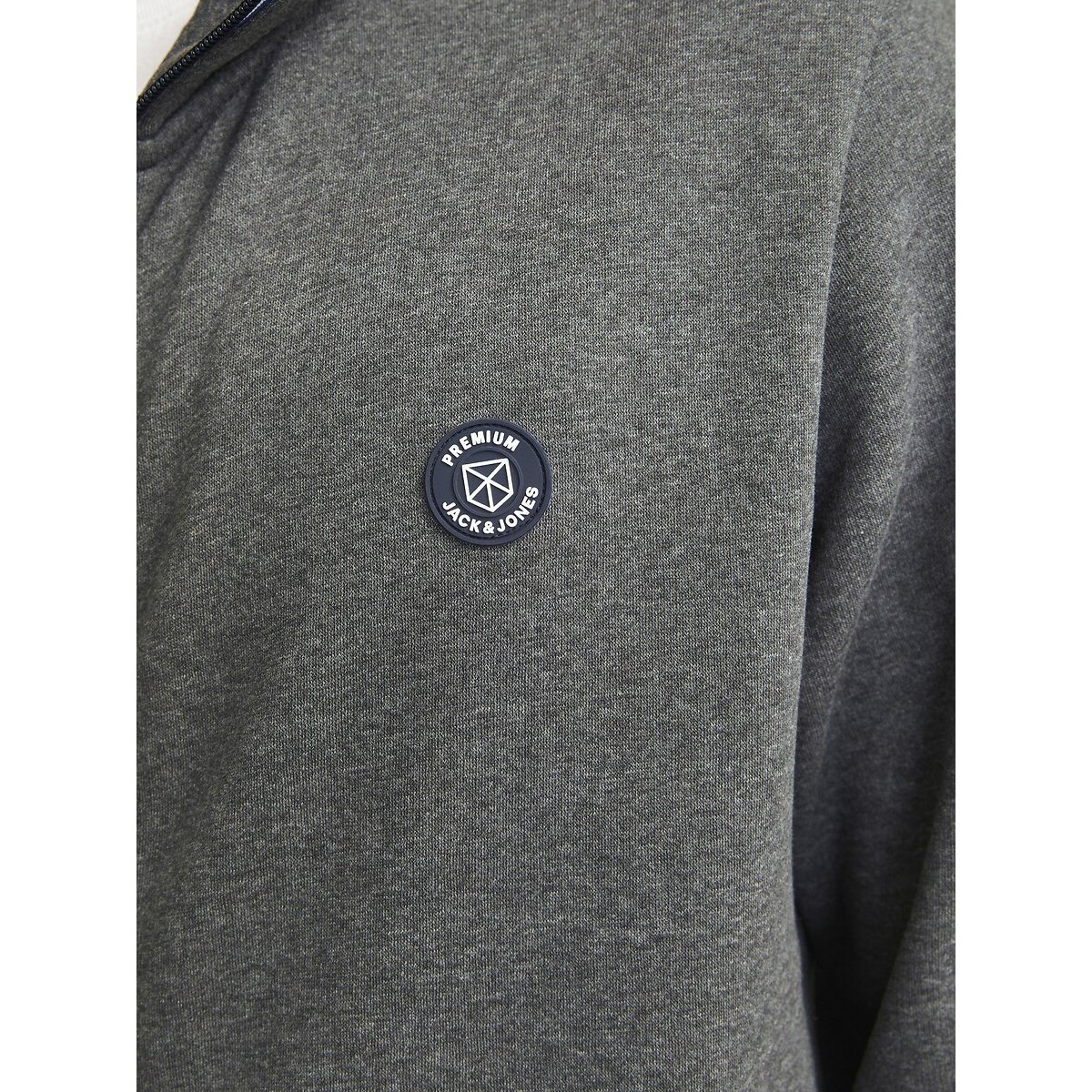 Sweat zippé col montant gris foncé, JACK & JONES