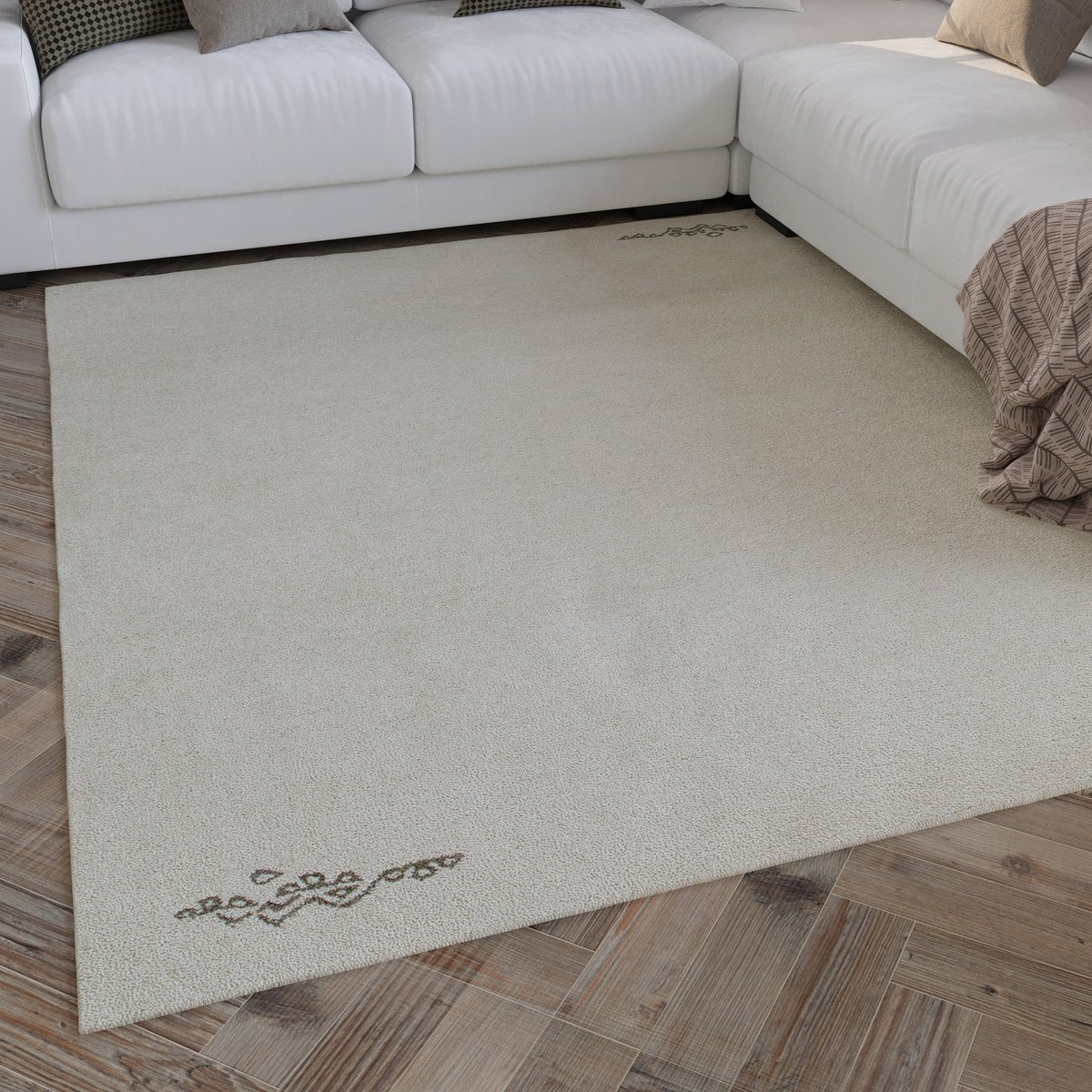 Tapis en laine tufté main ,  HAMPTONS FORTYFOUR blanc crème, WECON HOME