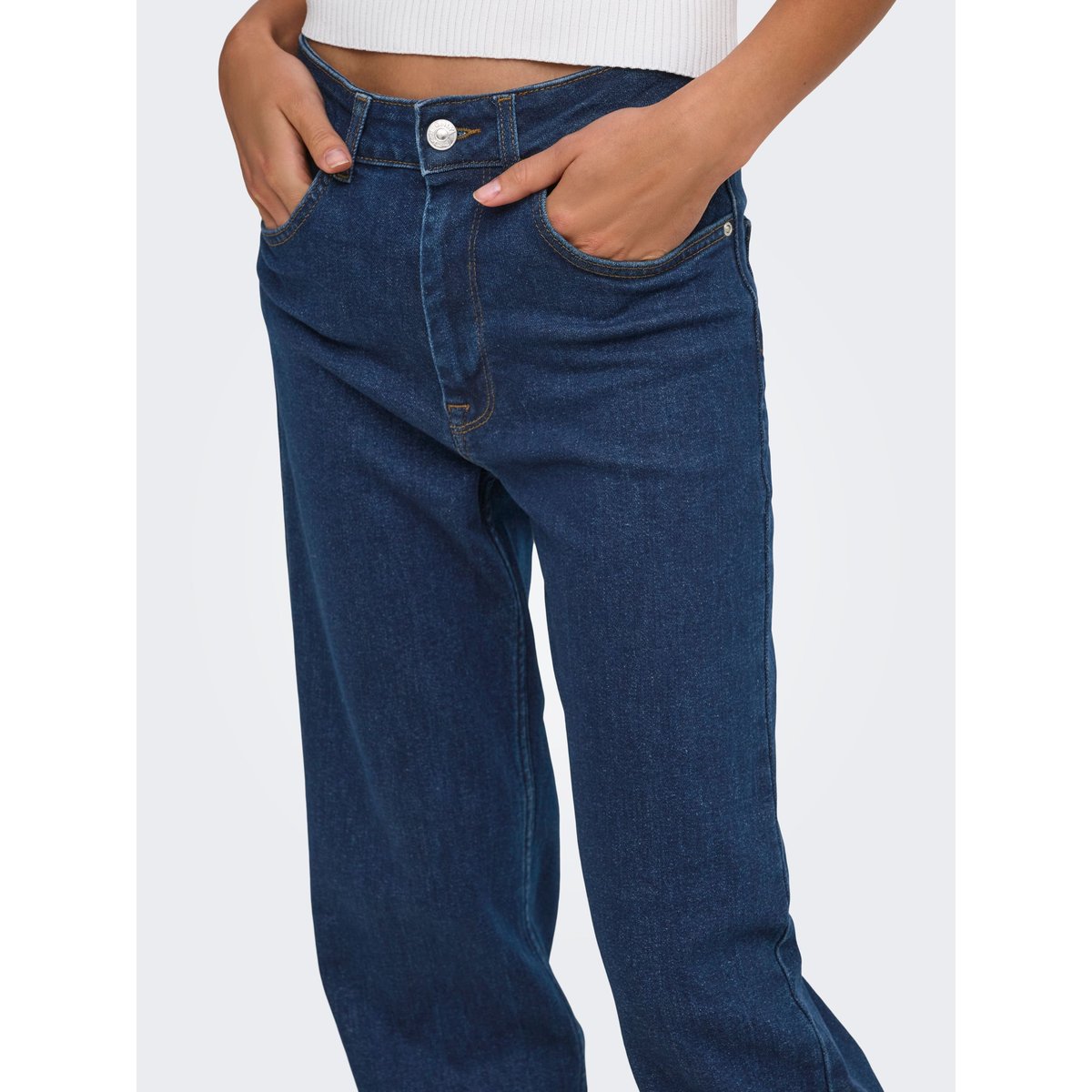 Jean À Jambe Large dark blue denim, ONLY