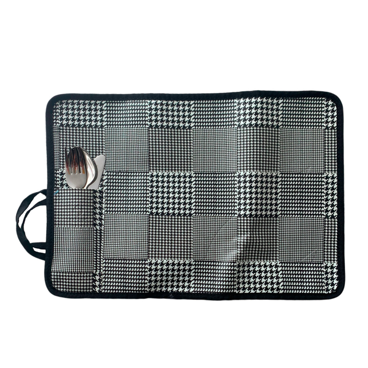 Individual e talheres Inox, Smartlunch preto/branco, SMARTLUNCH