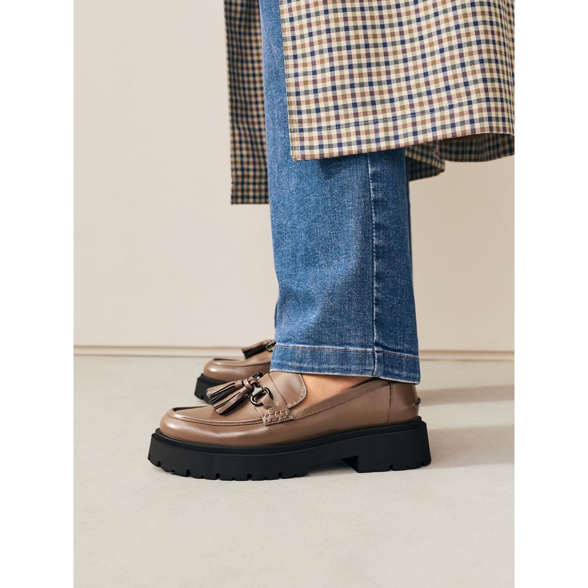 Mocassins plateforme à glands forever comfort marron moka, NEXT