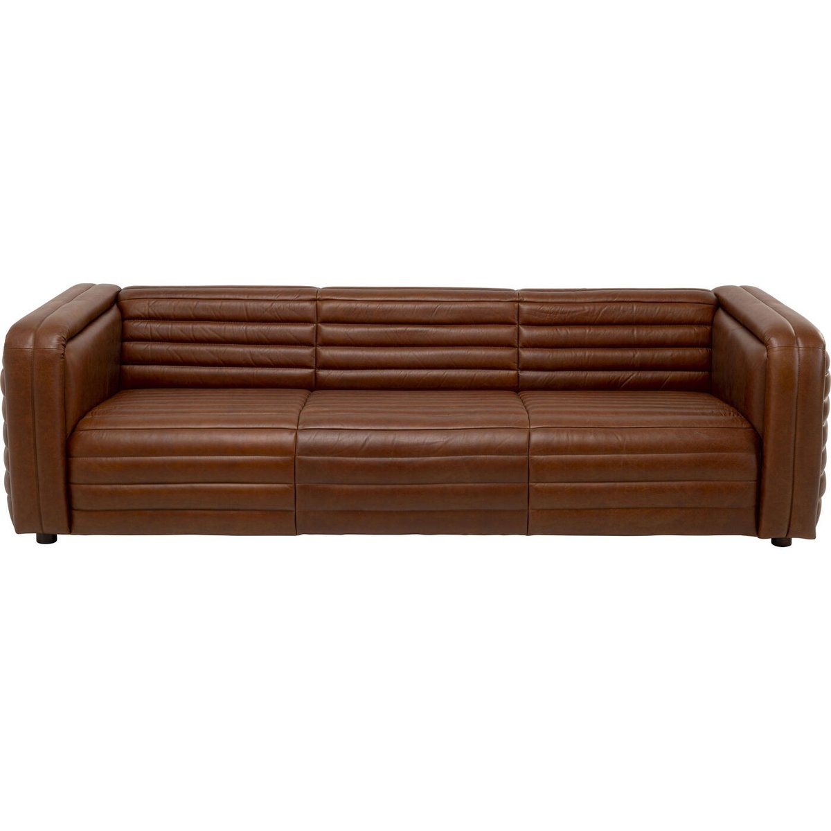 Canapé 3 places en cuir, AURELIO marron, KARE DESIGN