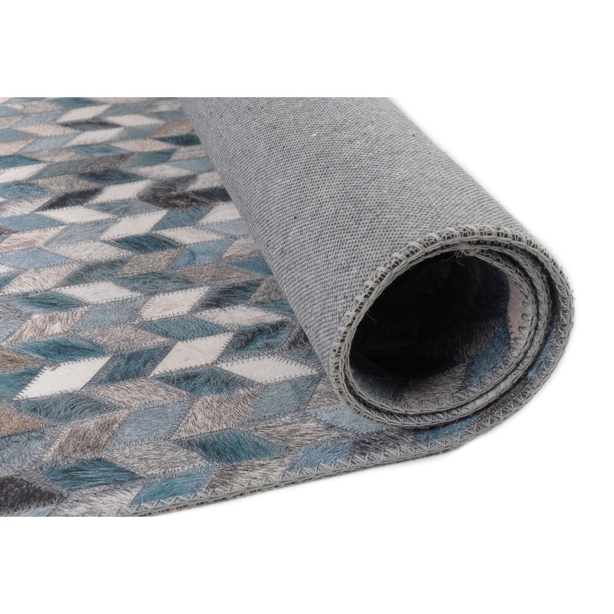 Tapis imprimé Serena, aspect cuir, plat bleu multicolore, GINO FALCONE