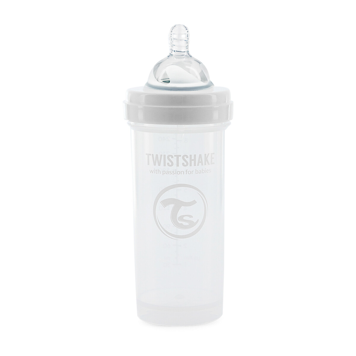 Biberão Anticólicas Twistshake 260ml, em lotes de 3 branco, TWISTSHAKE