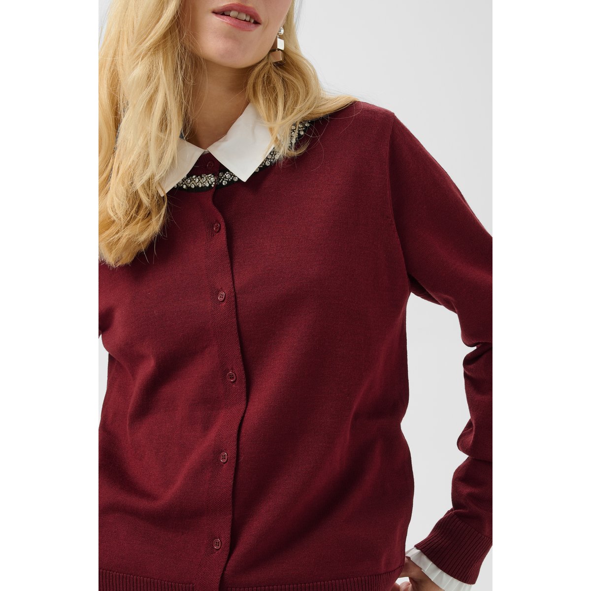 Cardigan manches longues rouge biking red, CULTURE