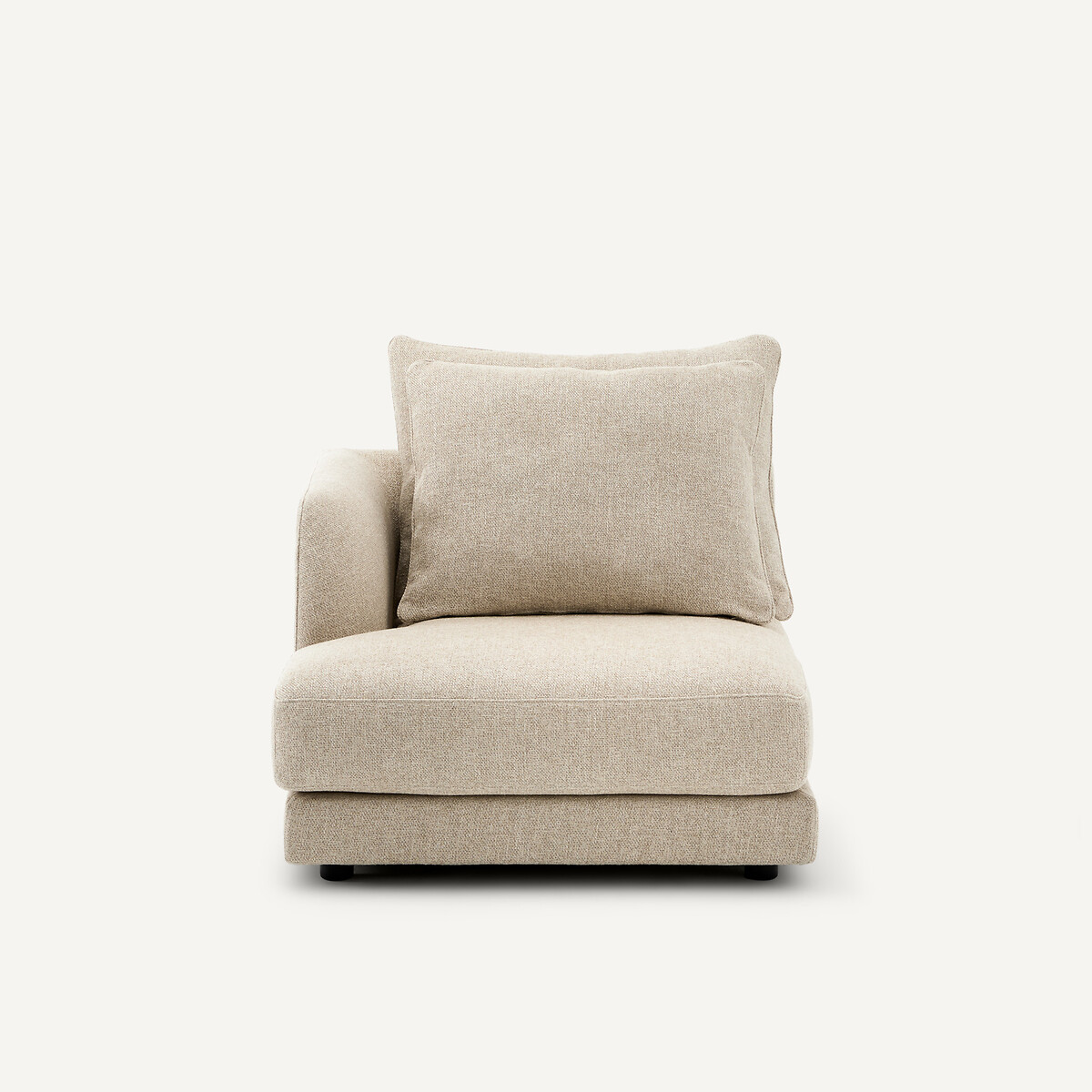 Linkes Sofa-Halbmodul, modular, aus Baumwollmischgewebe, TIBERIO ecru, AM.PM