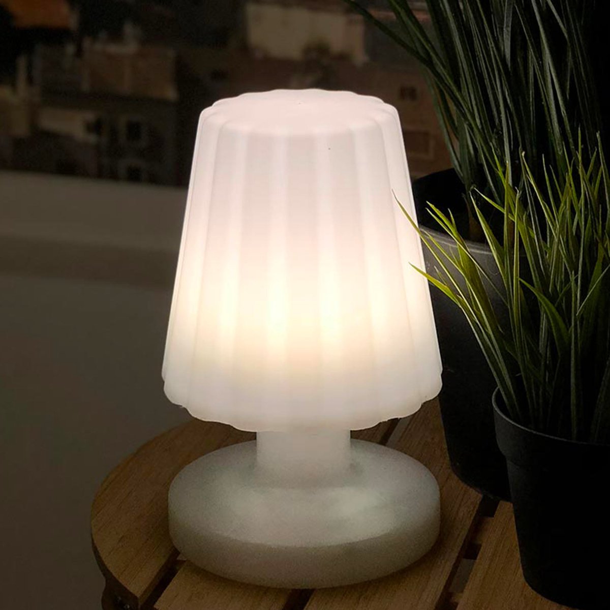 Lot de 2 lampes de table sans fil 2x LADY MINI blanc, LUMISKY