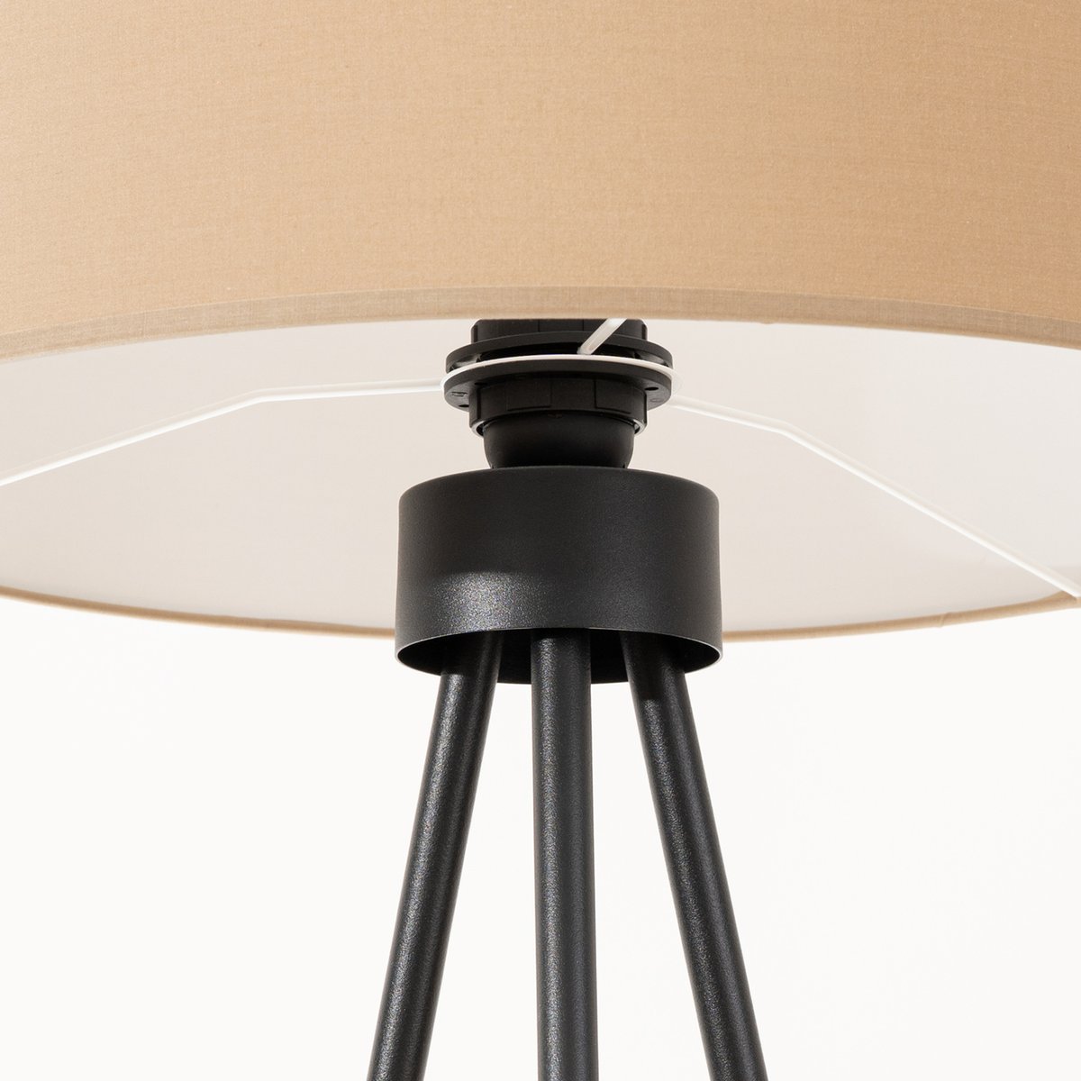 Lampadaire Tissu Taupe E27 1 Nevia taupe, EDEN