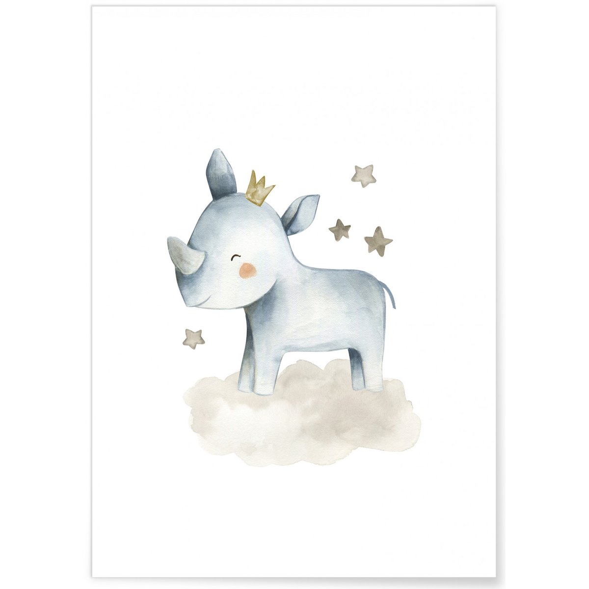 Affiche Bébé Rhino blanc, L'AFFICHERIE