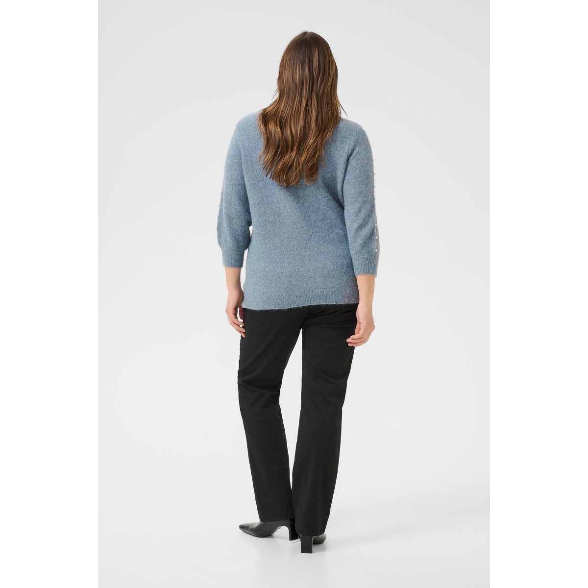 Pullover tricoté bleu windward blue melange, KAFFE CURVE