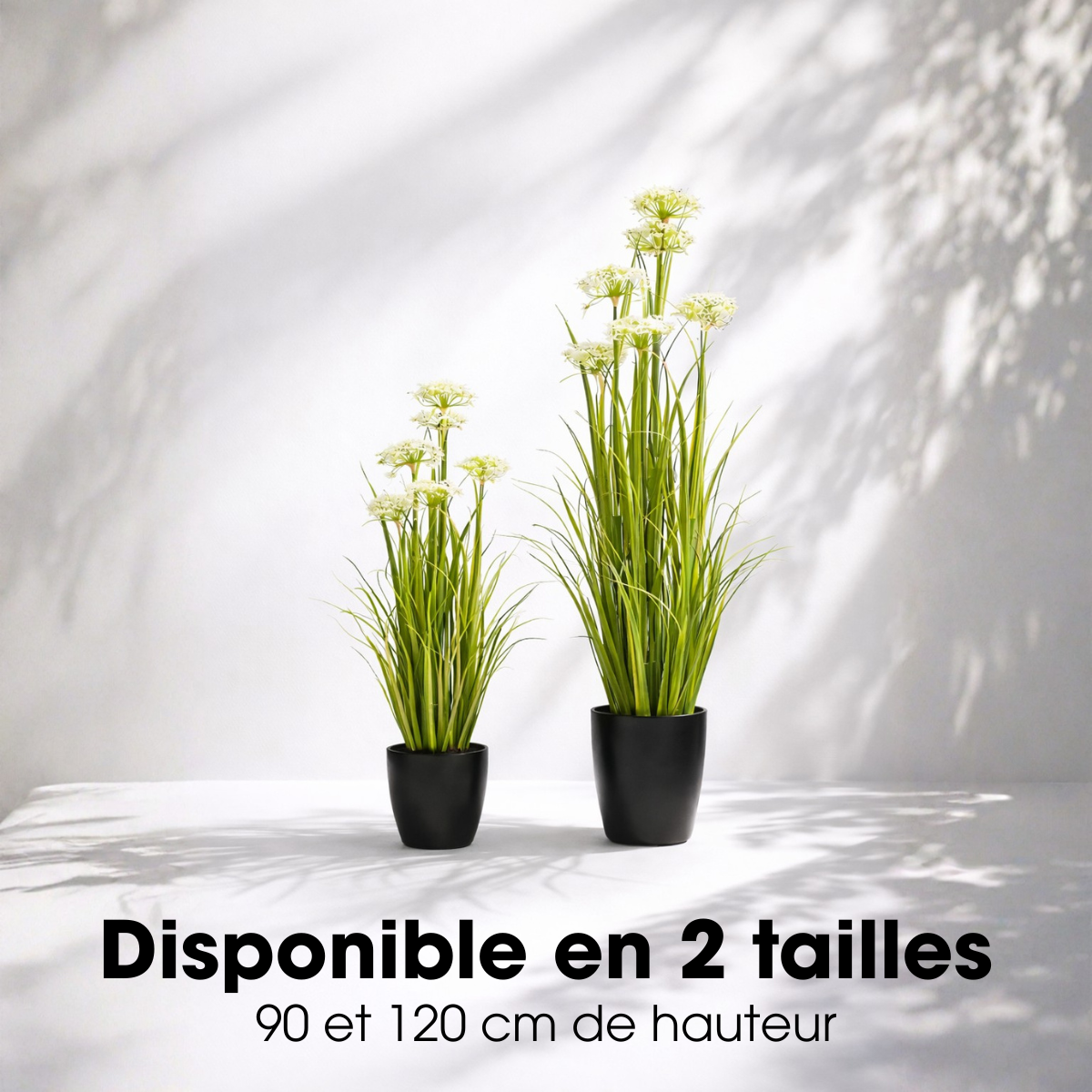 Plante artificielle SIERGRAS blanc, MICA DECORATIONS