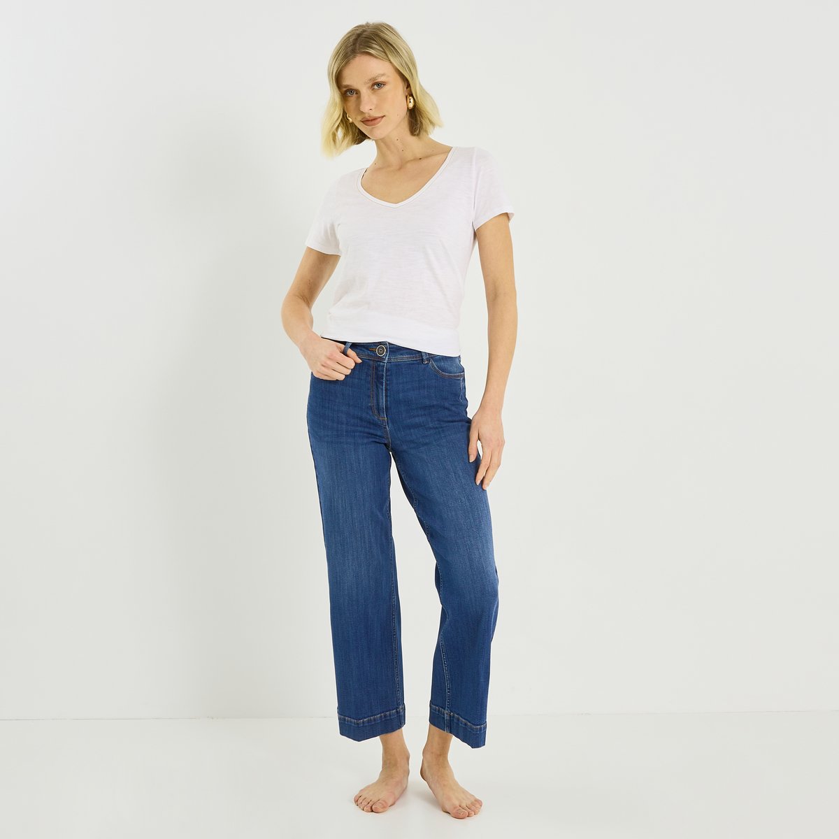 Jean flare raccourci KANSAS RF02 bleu dark stone, GRAIN DE MALICE