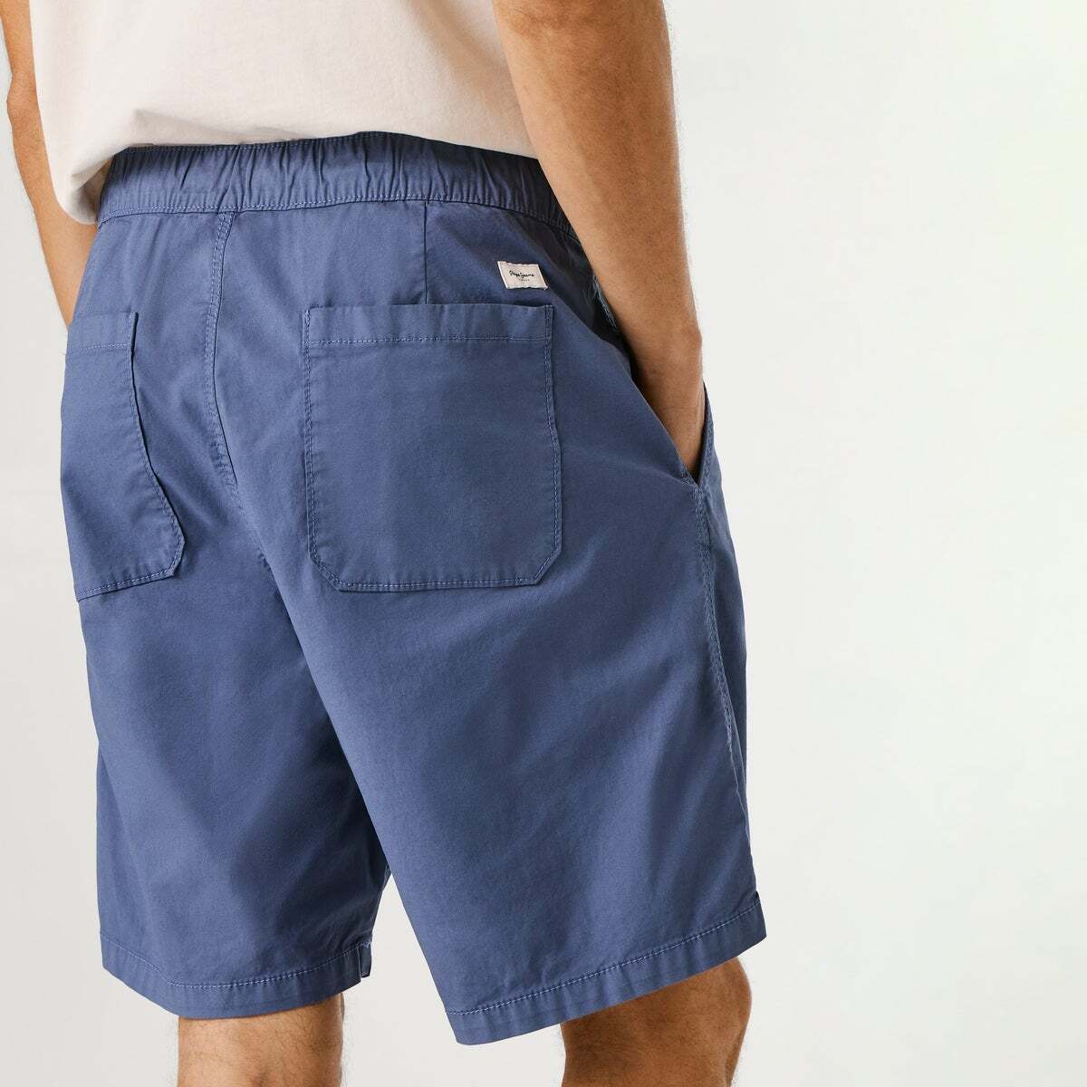 Bermuda Popeline Coupe Décontractée bleu marine délavé, PEPE JEANS