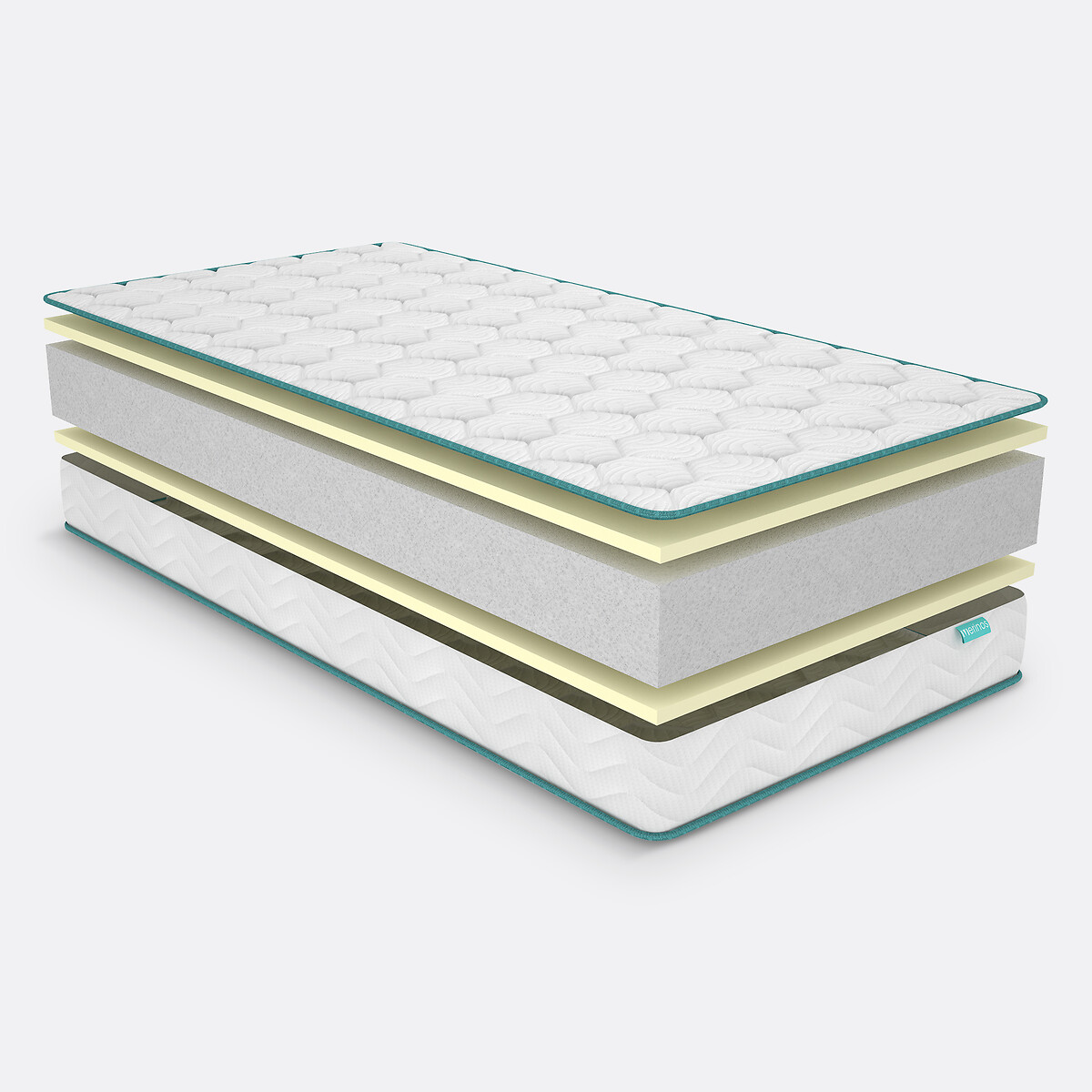 Matelas ado mousse, livré roulé, Positive Lit blanc, MERINOS