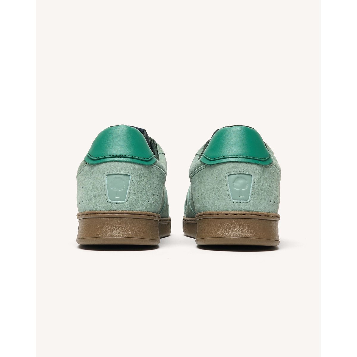 Baskets basses en cuir nubuck vert clair, FAGUO
