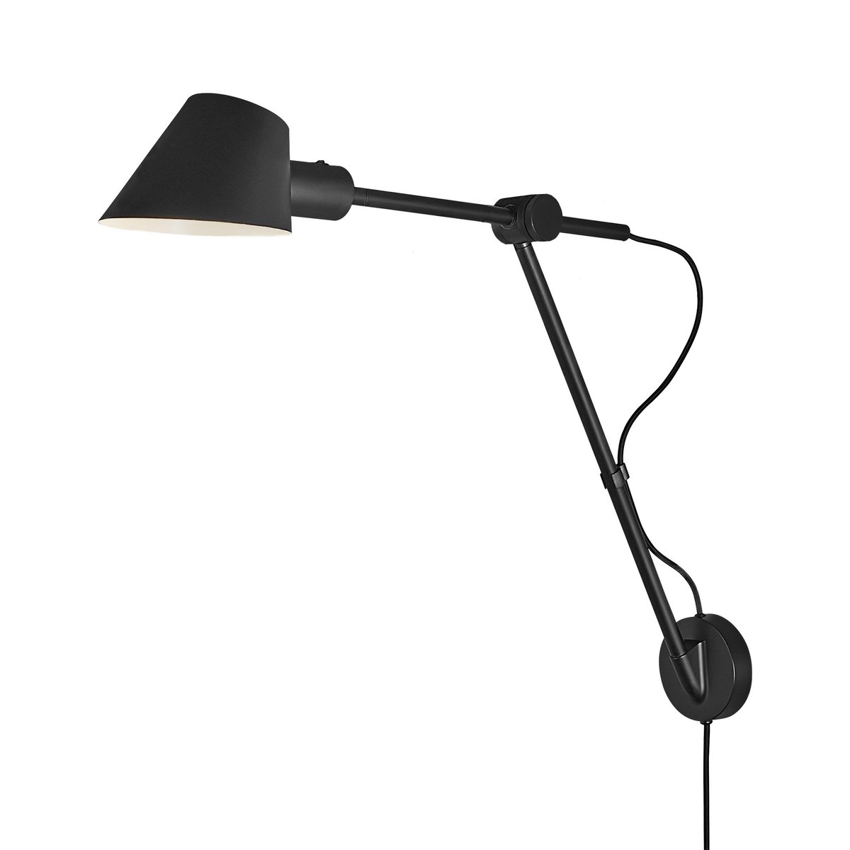 Applique murale minimaliste bidirectionnelle, bras et tête réglables en aluminium, STAY noir, DESIGN FOR THE PEOPLE