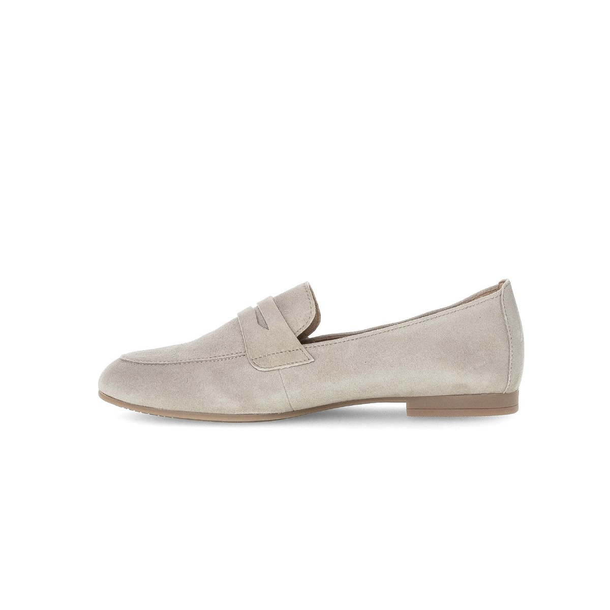 Mocassins en  à talon compensé beige velours, GABOR