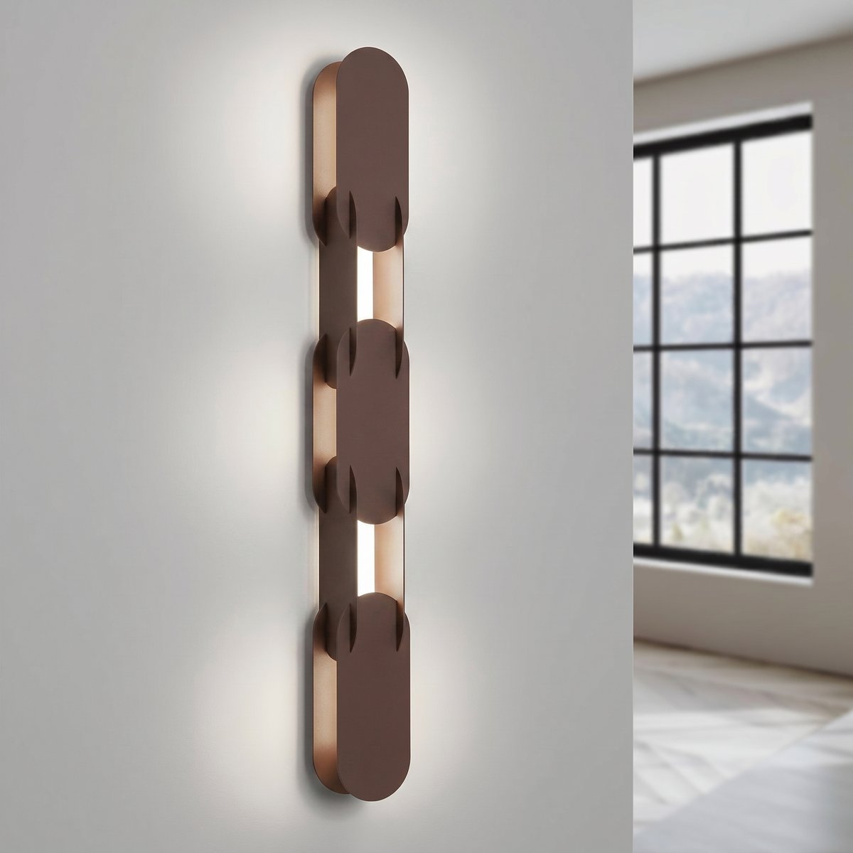 Applique murale Acier Marron LED 1 Chain marron, EDEN