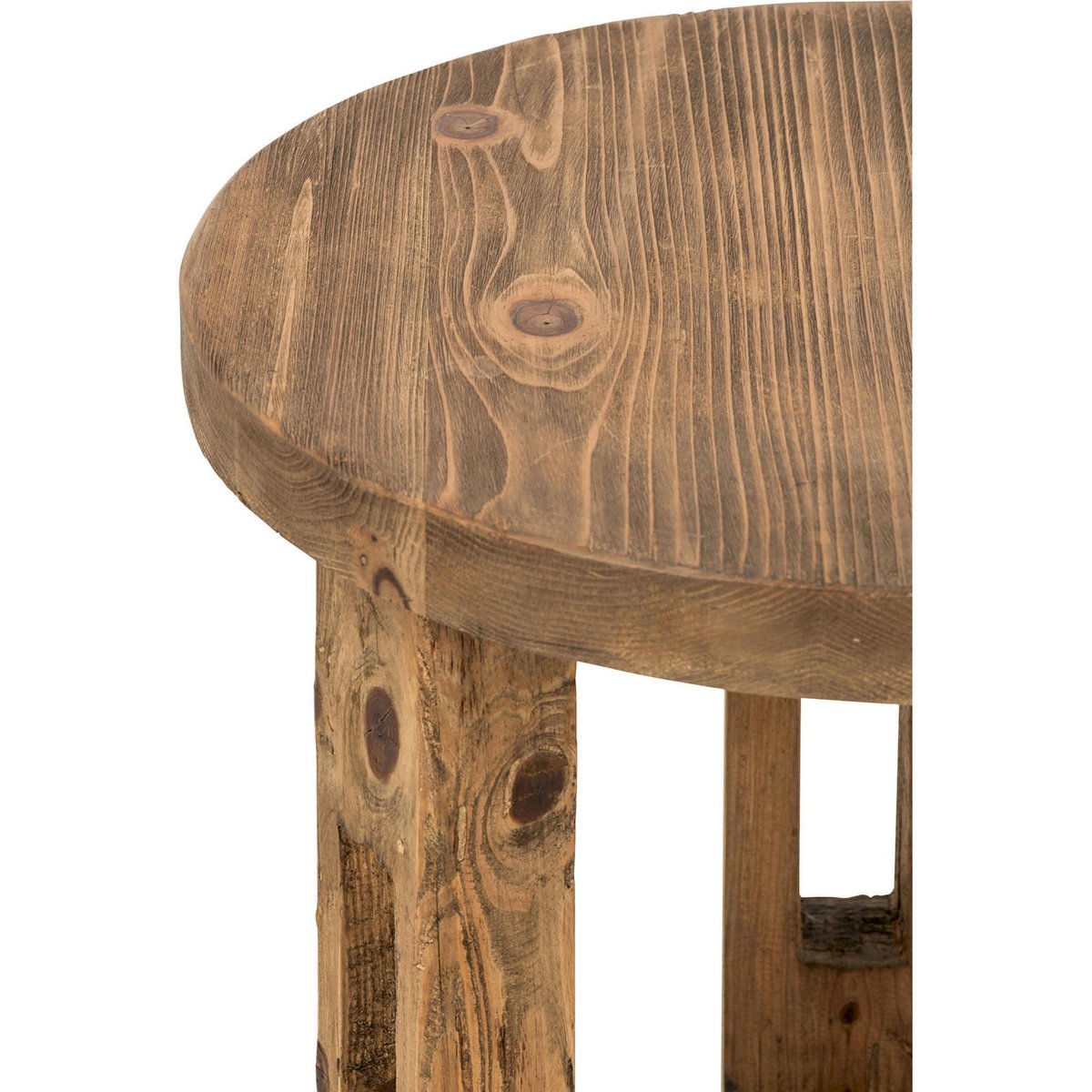 Table d'appoint ronde en bois recyclé marron, RECOLLECTION