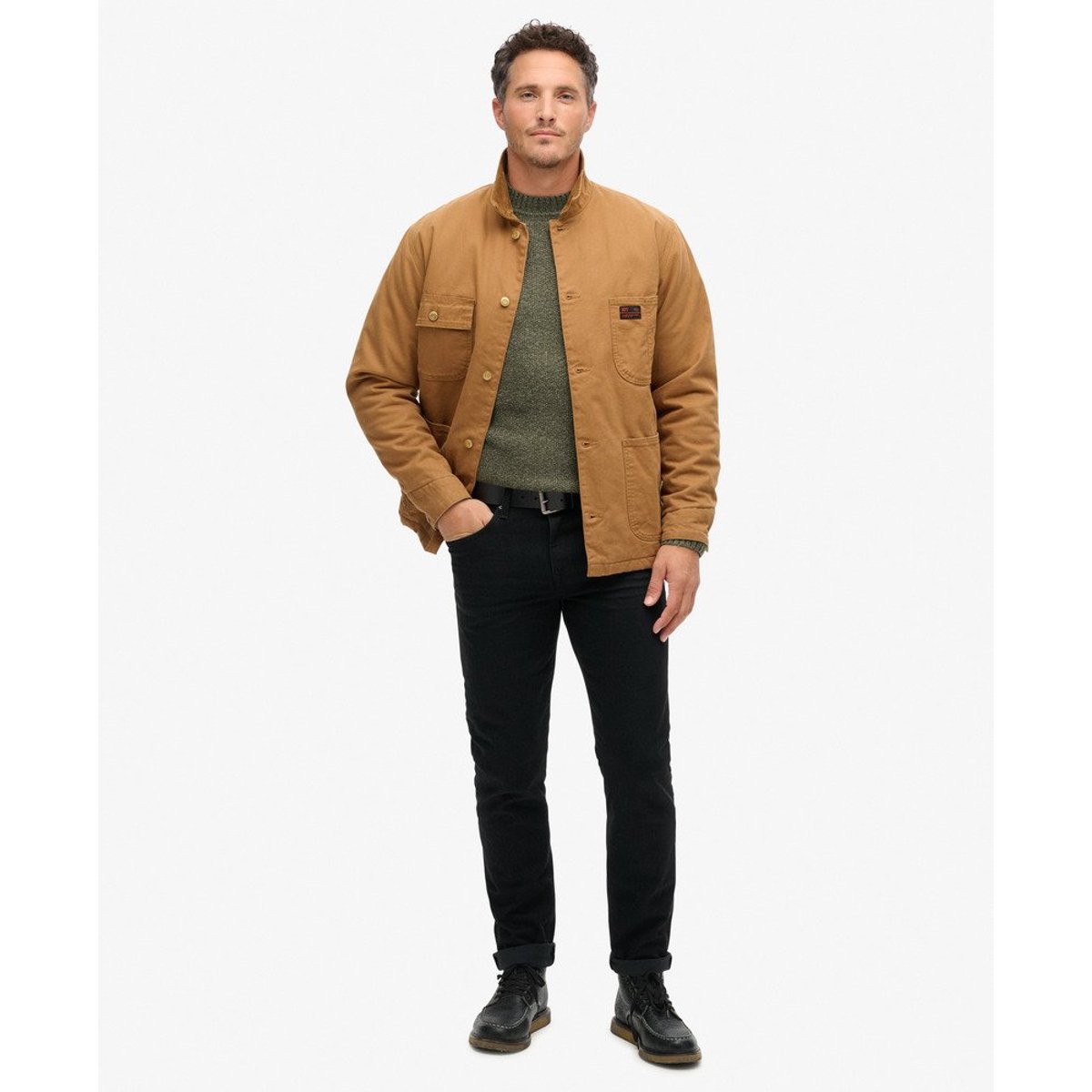 Veste Chore Surplus quatre poches marron denim co tobacco, SUPERDRY