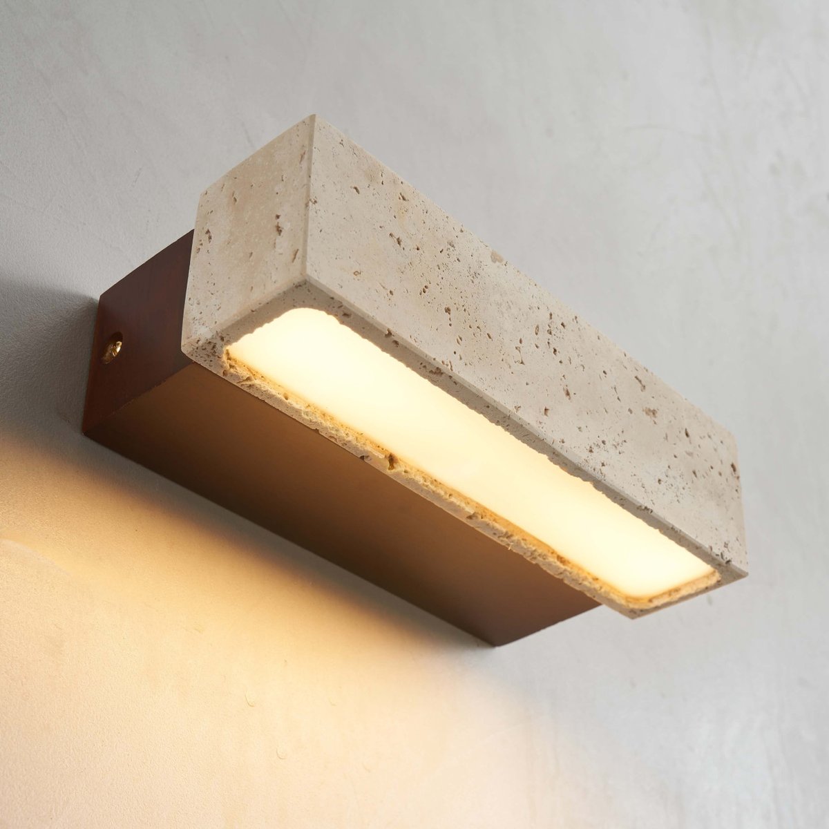 Applique LED pierre pivotante - VARELLI beige blanc et bois, KOSILUM