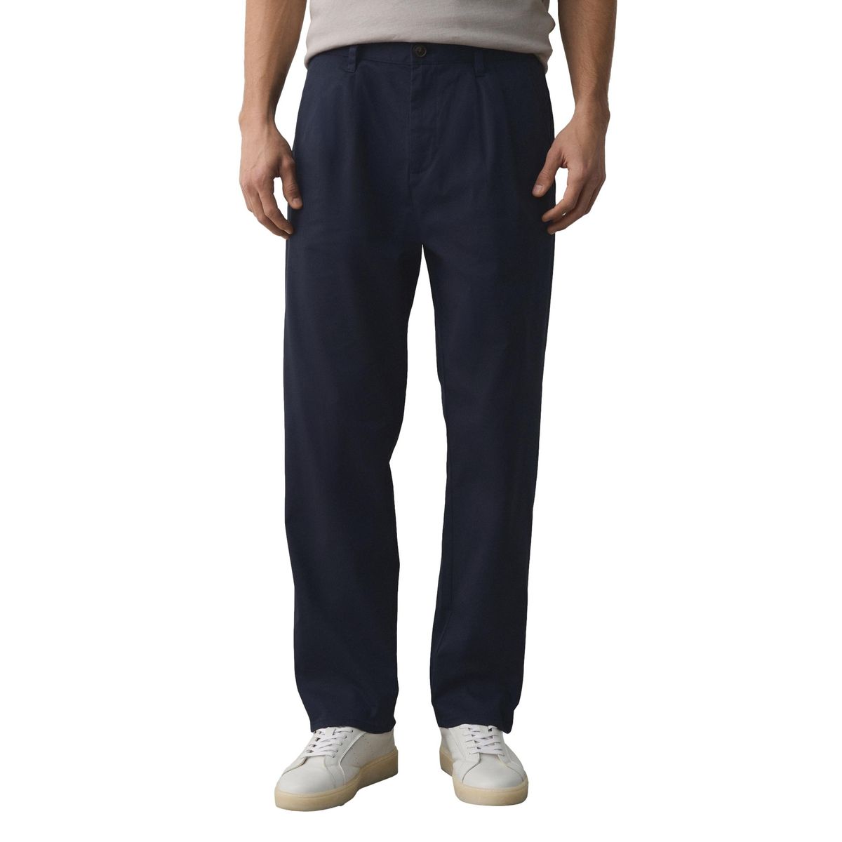 Pantalon chino stretch en coton majoritaire bleu, NEXT