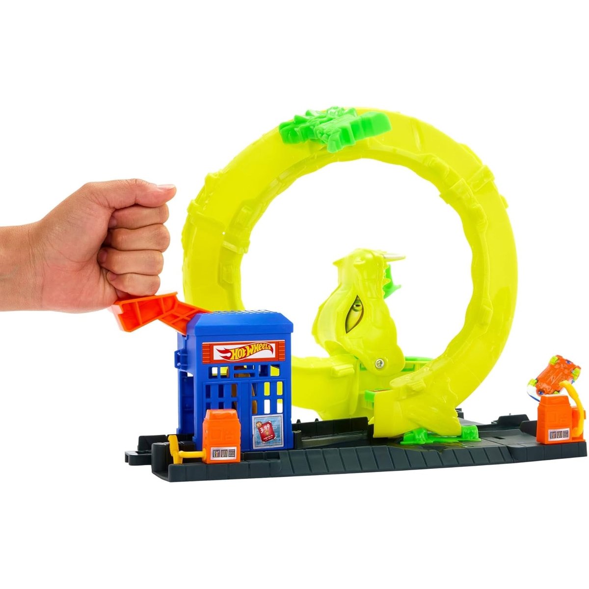Hot Wheels Station-Service Serpent multicolore, MATTEL
