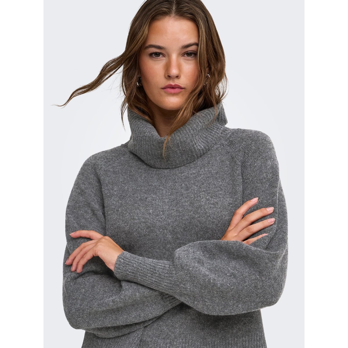 Pull En Maille dark grey melange, ONLY