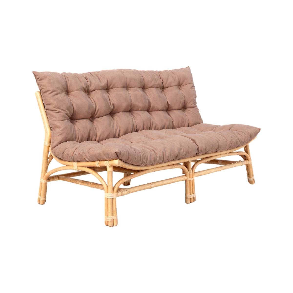 Salon de jardin en rotin et tissu RATTAN bois foncé, MADE IN MEUBLES 
