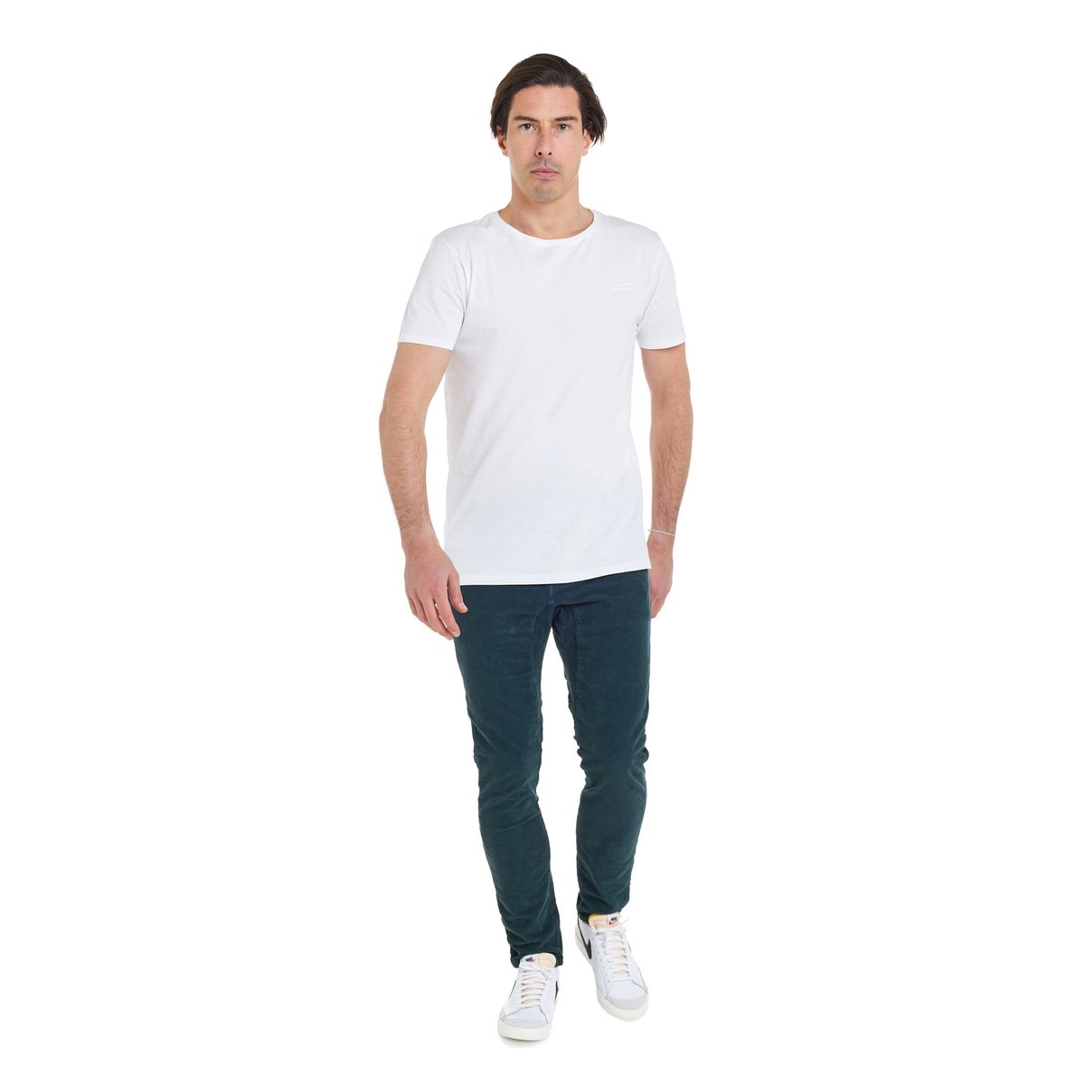 PANTALON CHINO VELOURS DEEPFOREST vert, PULLIN