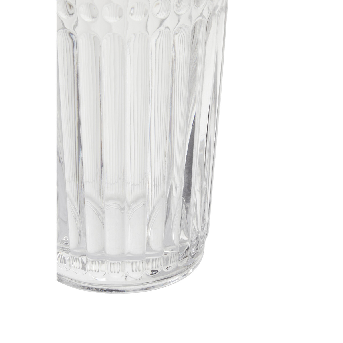 Set of 4 Fluted Embossed Tumbler Glasses transparent, SO'HOME