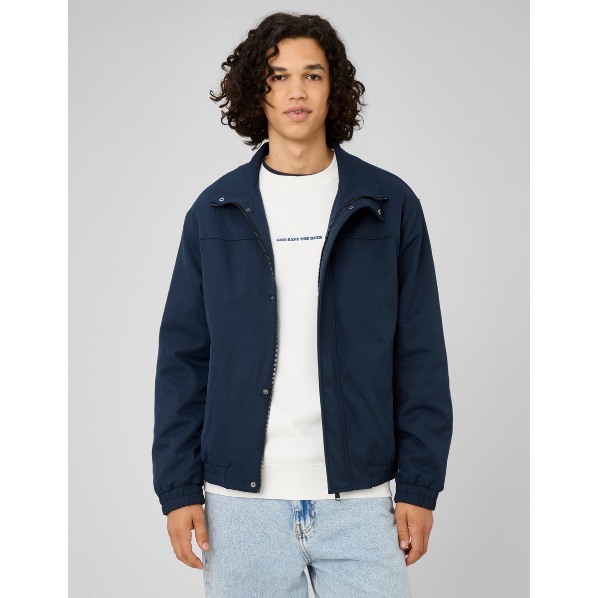 Veste zippée légère bleu foncé, BZB