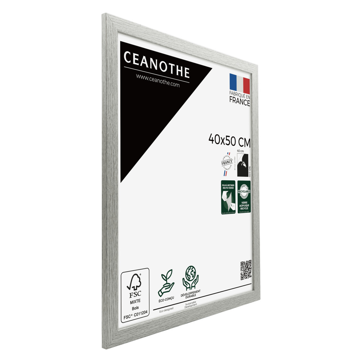 Cadre Photo En Bois Reconstitué Fsc AUSTRALE gris clair, CEANOTHE