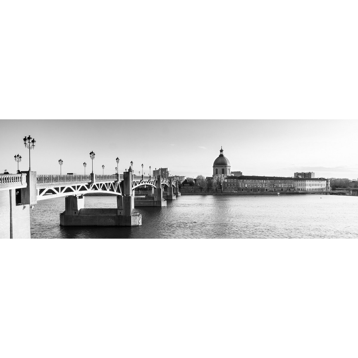 Tableau Mural Pont Saint-pierre Noir Et Blanc 45x135 Cm CONTEMPORAIN URBAIN tableaux sur toile-noir & blanc, CEANOTHE