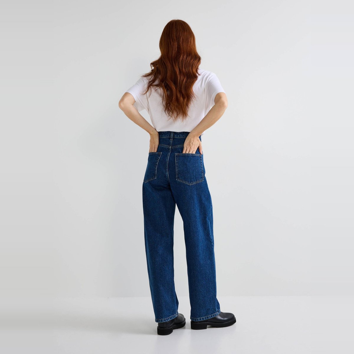 Jean large en coton stone denim, MONOPRIX