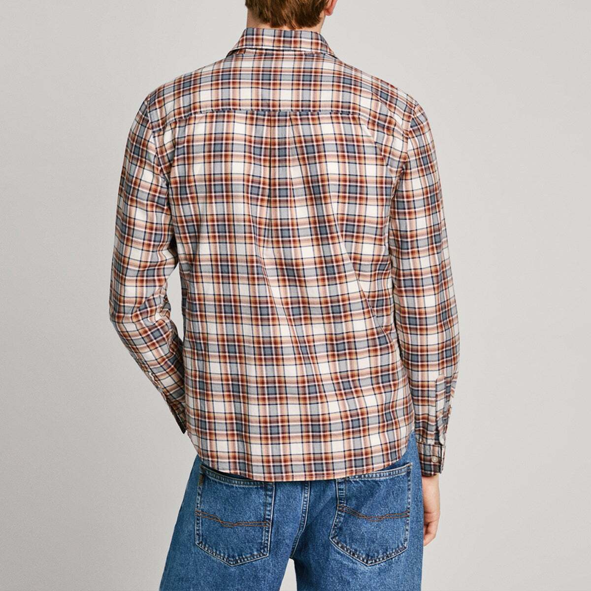 Chemise Coupe Regular À Carreaux orange rouille, PEPE JEANS