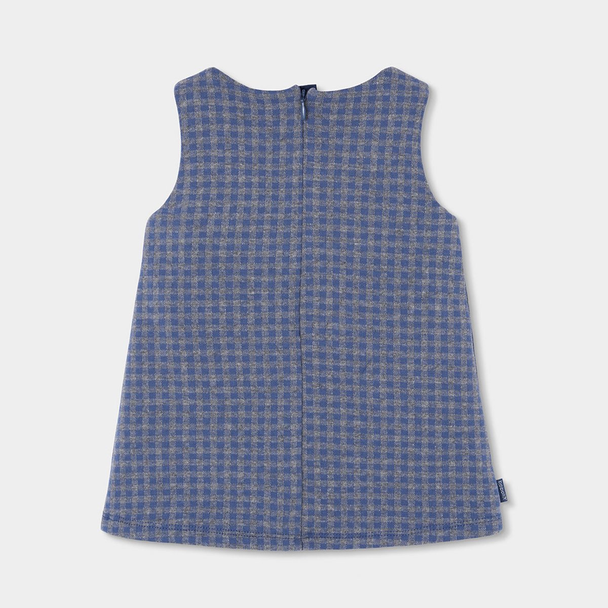 Robe fille chasuble en maille à carreaux avec poches en coeur multicolore, BOBOLI