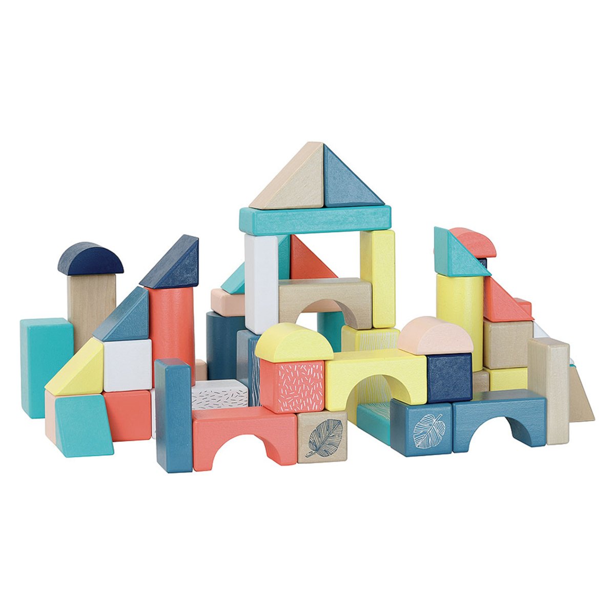 Baril de 54 cubes Sous la Canopée bleu, VILAC