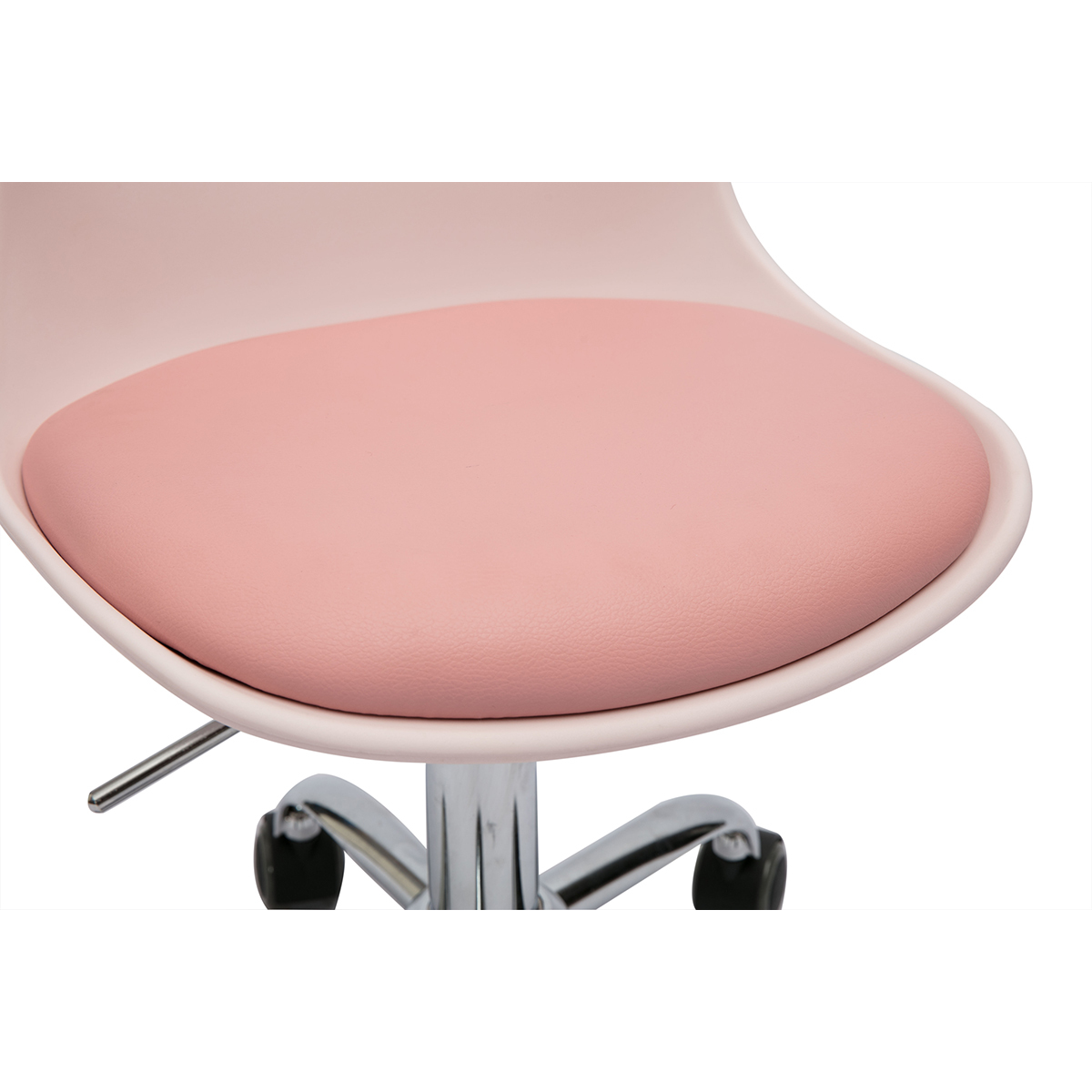 Fauteuil de bureau blanc enfant à roulettes STEEVY rose, MILIBOO