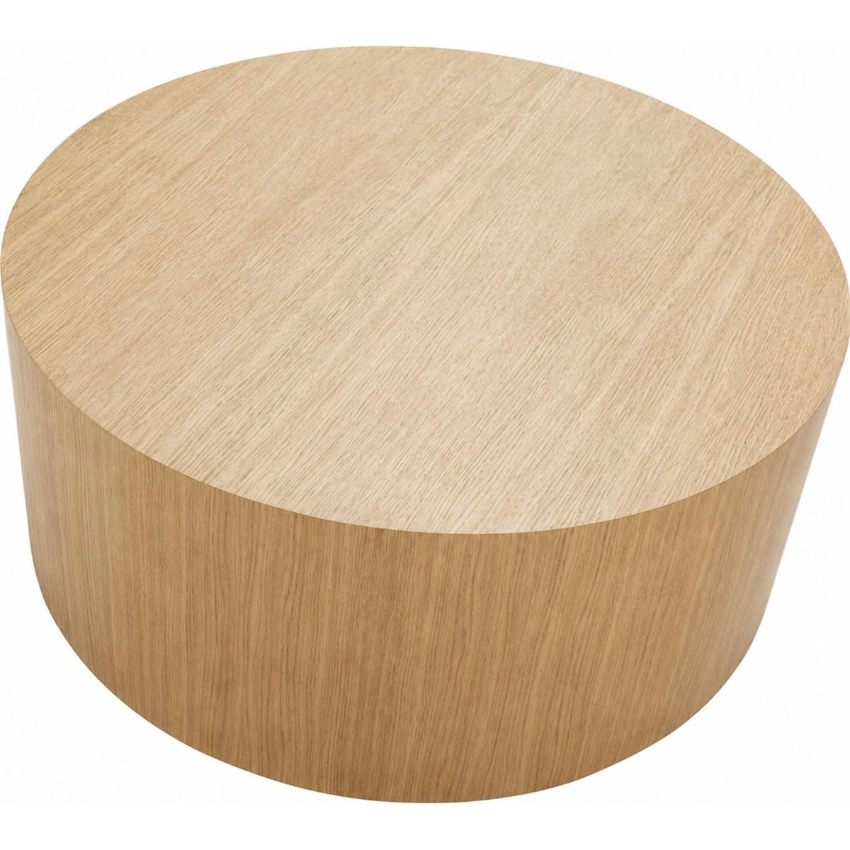 Table basse ronde en placage de chêne chêne naturel, RECOLLECTION