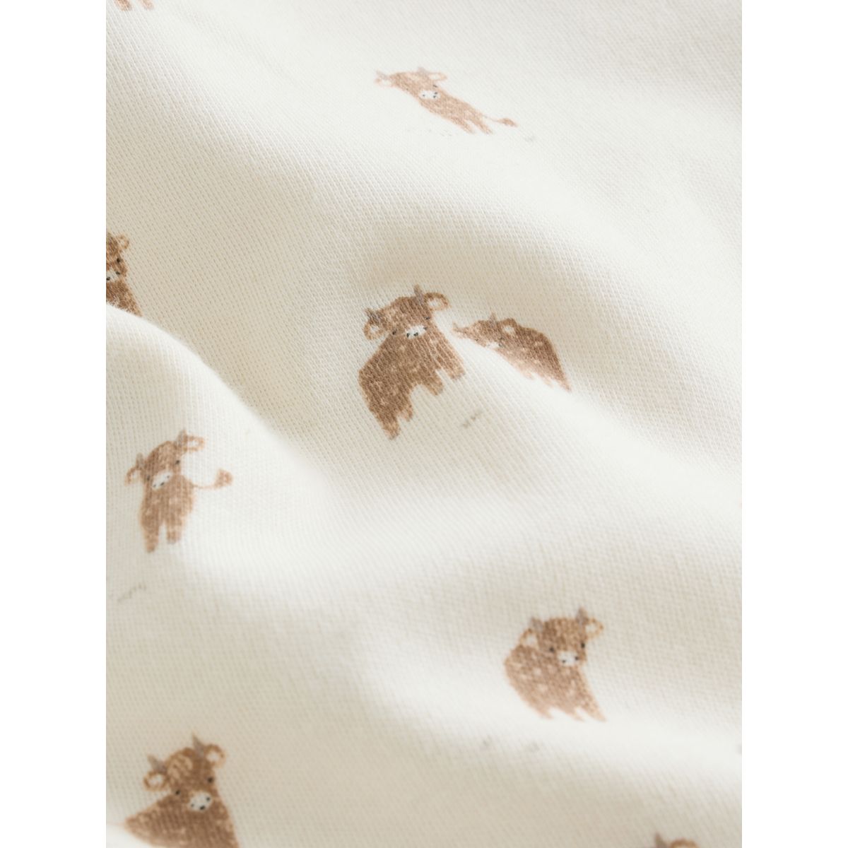 Pyjama boutonné en jersey de coton crème hamish la vache des highlands, NEXT