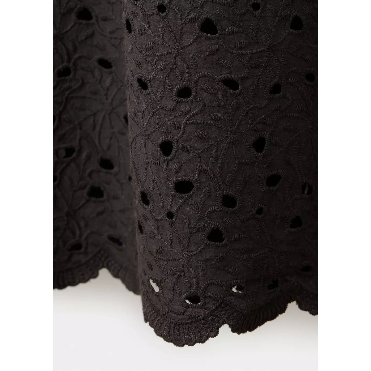 Robe combinée broderie ajourée marron, MANGO