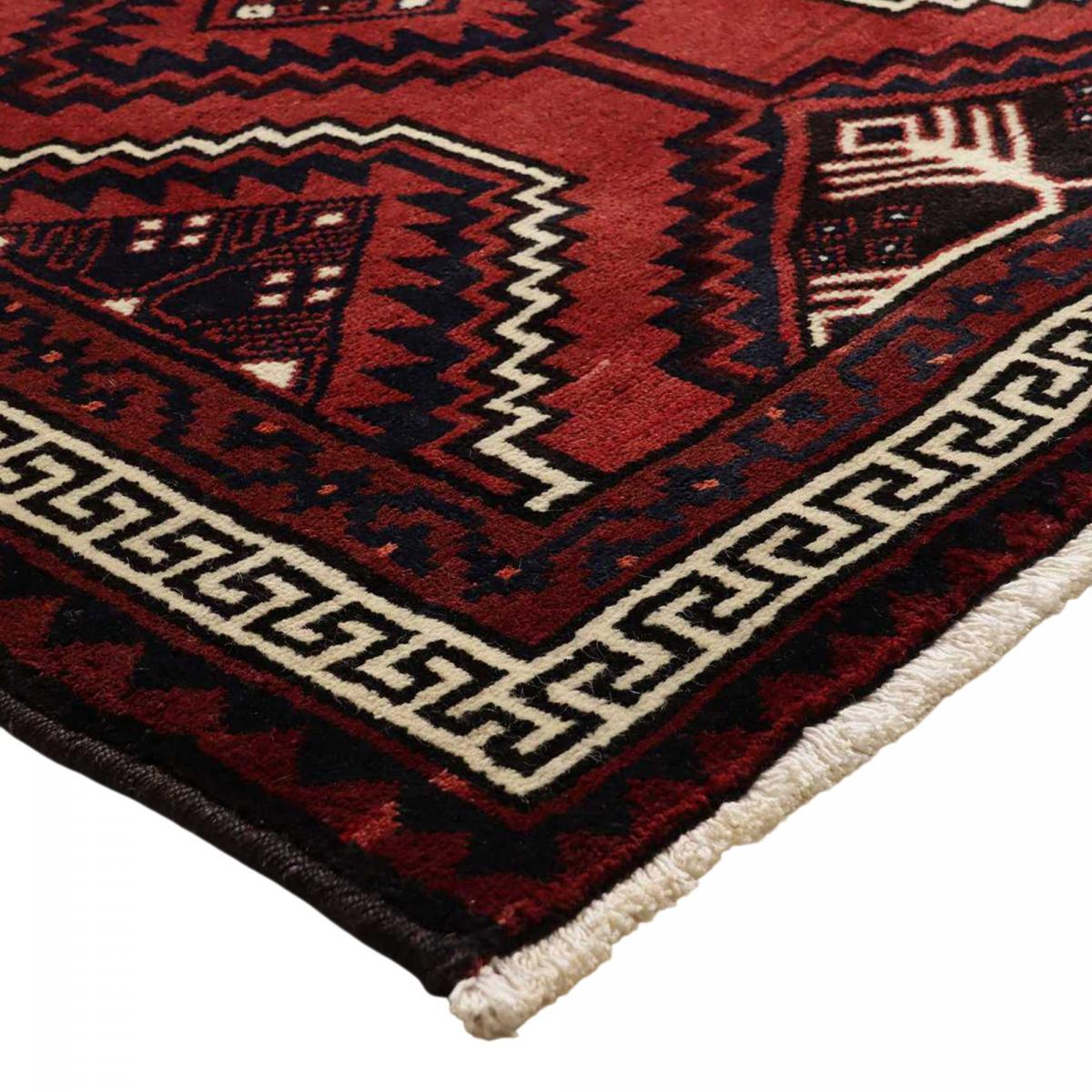 Tapis d'orient, authentique motif oriental noué main, LORI 3 rouge, crème, noir, UN AMOUR DE TAPIS