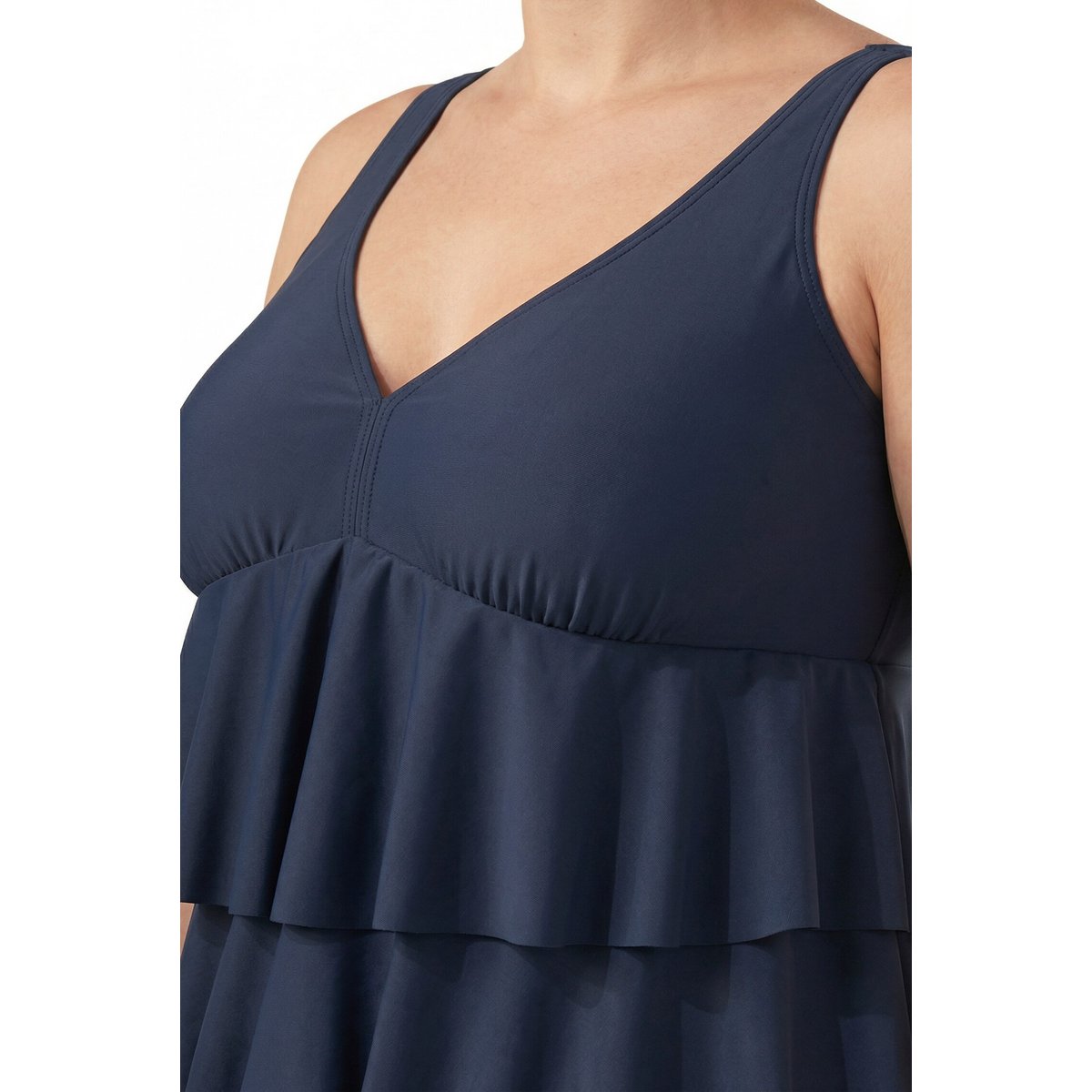 Tankini à volants, bonnets souples marine, ULLA POPKEN