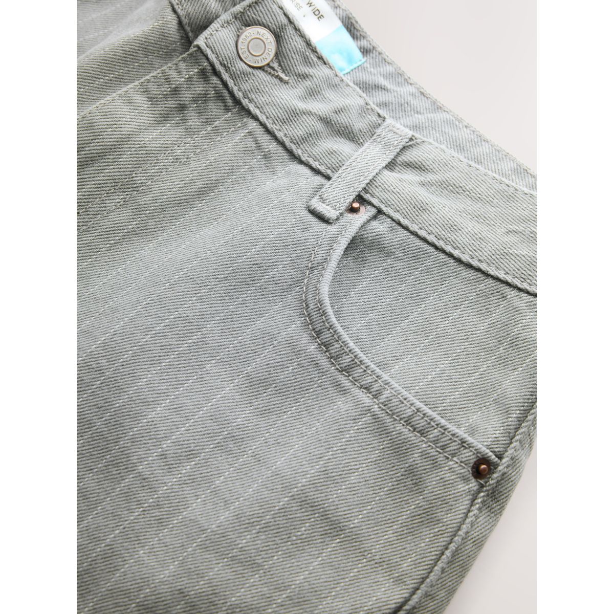 Jean large palazzo taille haute gris rayé, NEXT