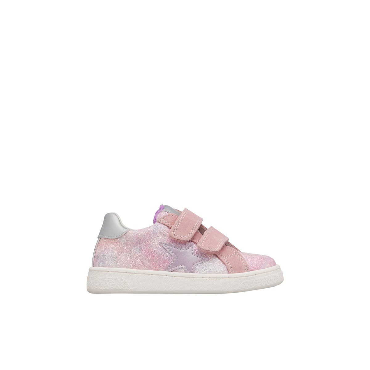 Baskets en cuir et en daim PINN VL. rose-lilas, NATURINO